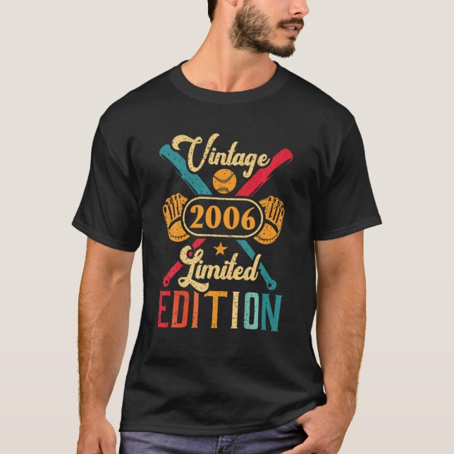 T-shirt Baseball 16E Anniversaire Pour Garçons Filles Retr (Devant)