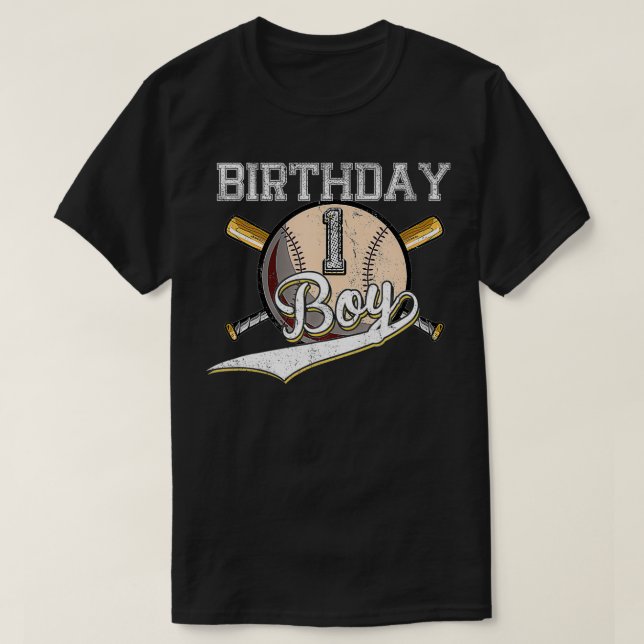 T-shirt Baseball 1er Anniversaire fête 1 Anniversaire Base (Design devant)