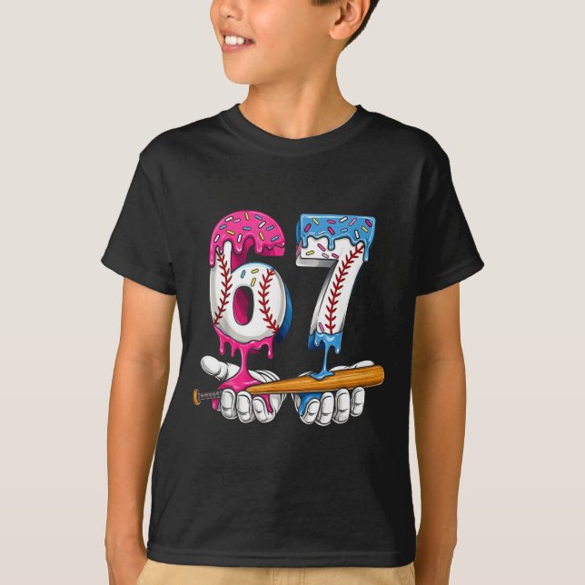 T-shirt Baseball 67 Ice Cream Drip Six Seven Boys Funny Me (Devant)