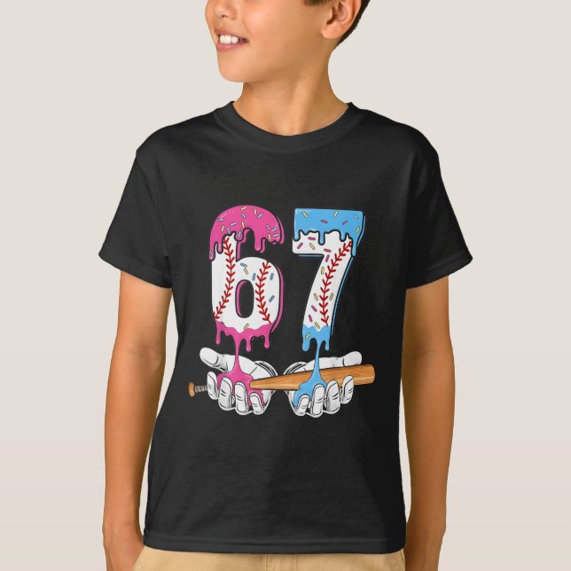 T-shirt Baseball 67 Ice Cream Drip Six Seven Boys Funny Me (Devant)