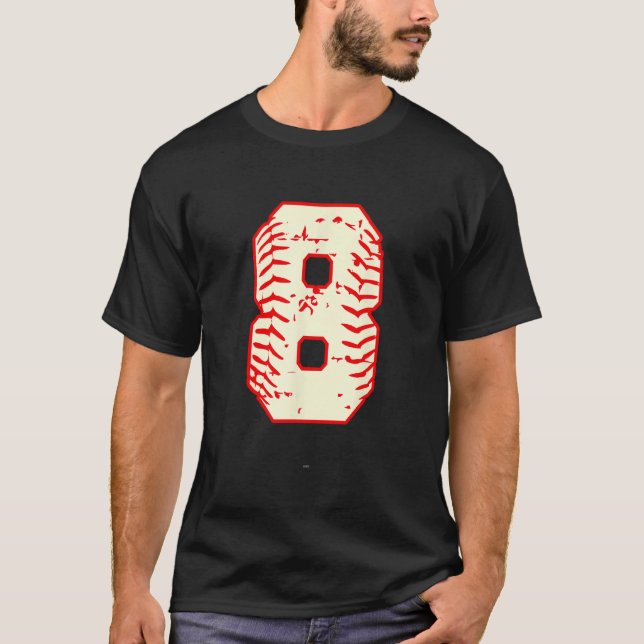 T-shirt Baseball 8e anniversaire 8 ans Boy Ball Numéro (Devant)