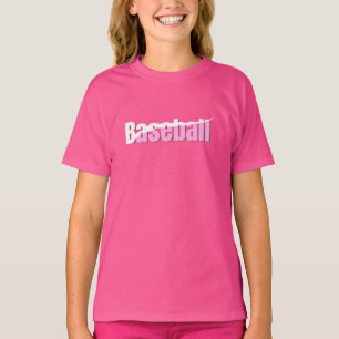 T-shirt Baseball Abstrait Swish - Girly Word Art