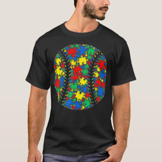 T-shirt Baseball Autisme Puzzle pour femmes Hommes Enfants