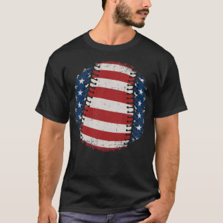 T-shirt Baseball avec américain pour baseballe patriotique