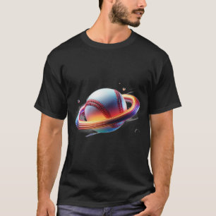 T-shirt Baseball Ball Saturn Planet, Un Design Sport Impre