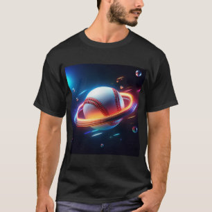 T-shirt Baseball Ball Saturn Planet, Un Design Sport Impre