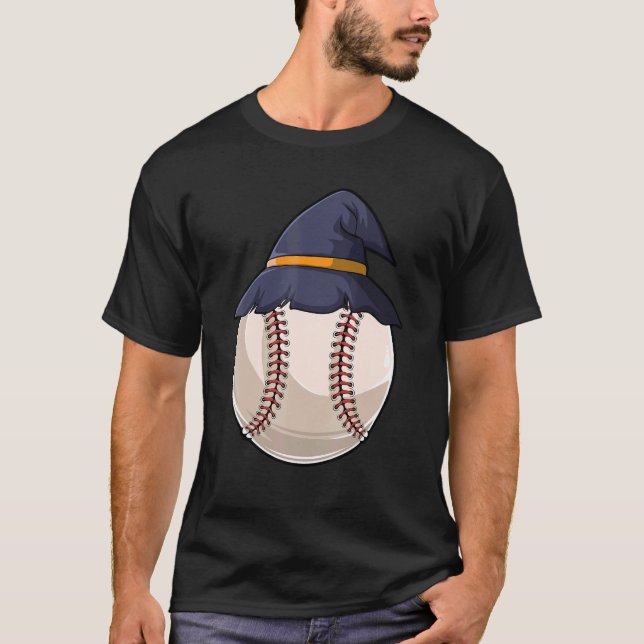 T-shirt Baseball Ball Witch Hat Lazy Halloween Costume Coo (Devant)