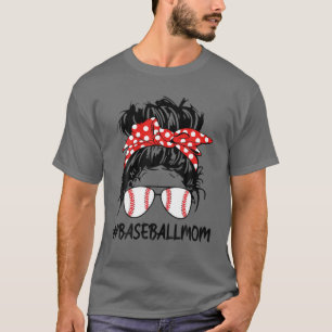 T-shirt Baseball, Baseball Maman Vie, Leopard Messy Bun Ma