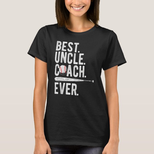T-shirt Baseball Best Uncle Coach Ever Proud Dad Daddy Fat (Devant)