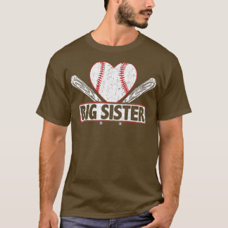 T-shirt Baseball Big Soeur Matching Famille Softball Baseb