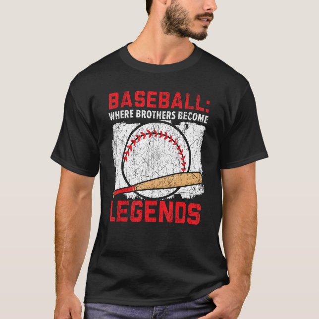 T-shirt Baseball Brother Baseball Player Brotherhood Sibli (Devant)