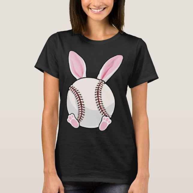 T-shirt Baseball Bunny Ears Eggs Costume Easter Day Boys M (Devant)