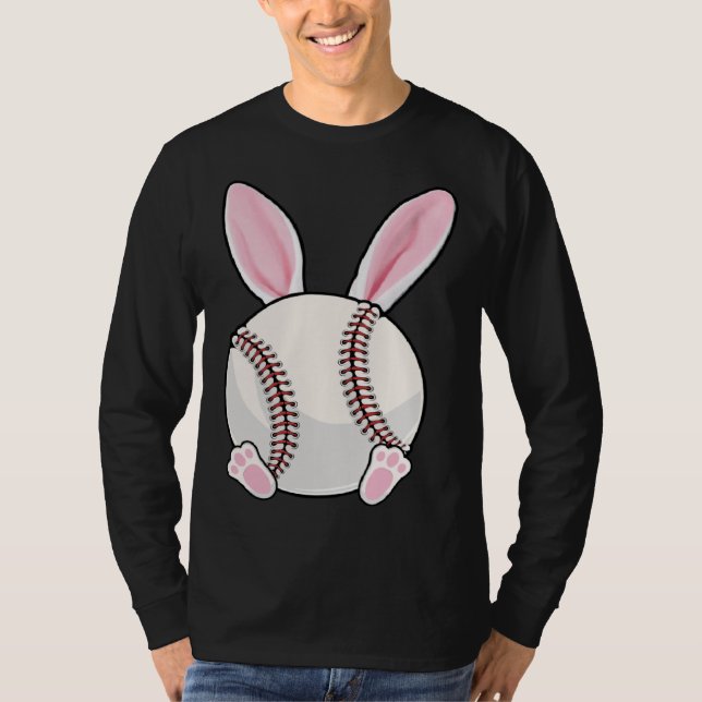 T-shirt Baseball Bunny Ears Eggs Costume Easter Day Boys M (Devant)