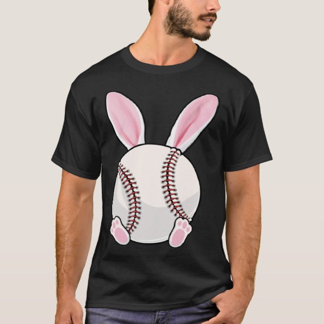 T-shirt Baseball Bunny Ears Eggs Costume Easter Day Boys M (Devant)