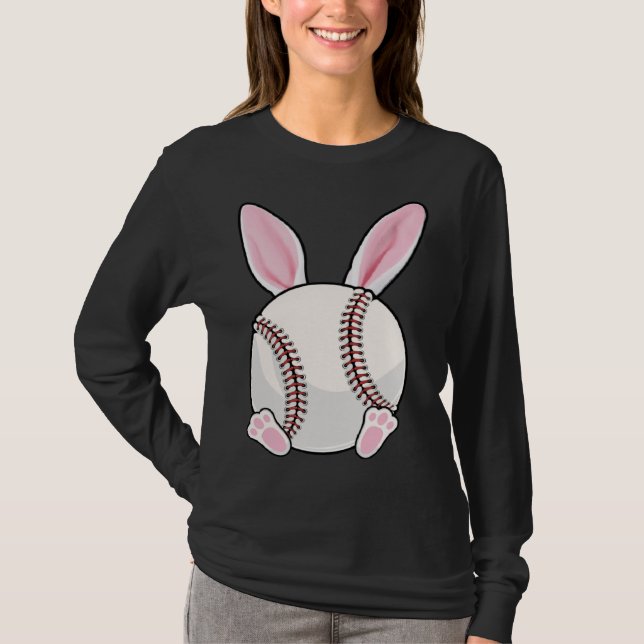 T-shirt Baseball Bunny Ears Eggs Costume Easter Day Boys M (Devant)