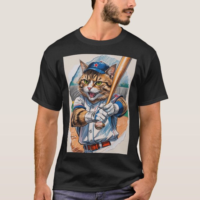 T-shirt Baseball Cat! (Devant)