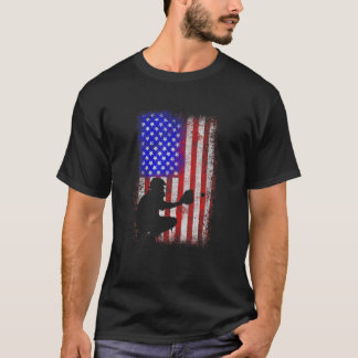 T-shirt Baseball Catchers USA Drapeau Baseball T Shirt Jui