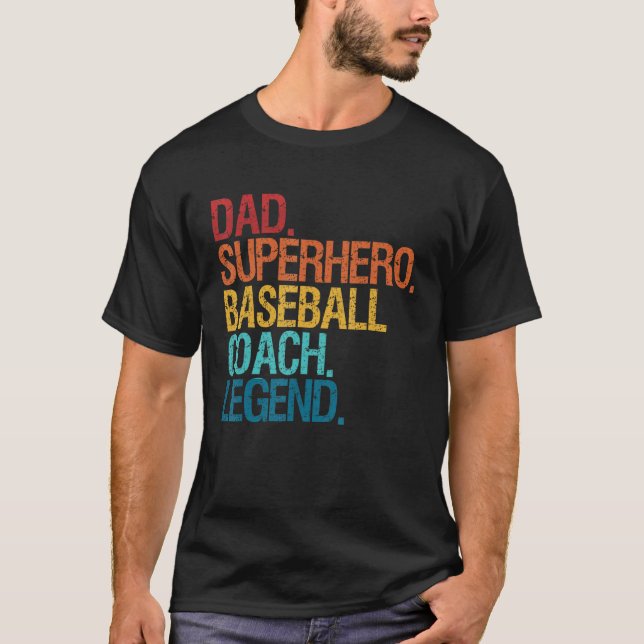 T-shirt Baseball Coach Dad  For Men Women Family Matching  (Devant)