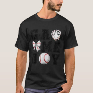 T-shirt Baseball Coquette Bow Cute Gameday Cheval Maman Sp