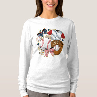 T-shirt Baseball Coquette Cute Patriotic Sports Aesthetic 