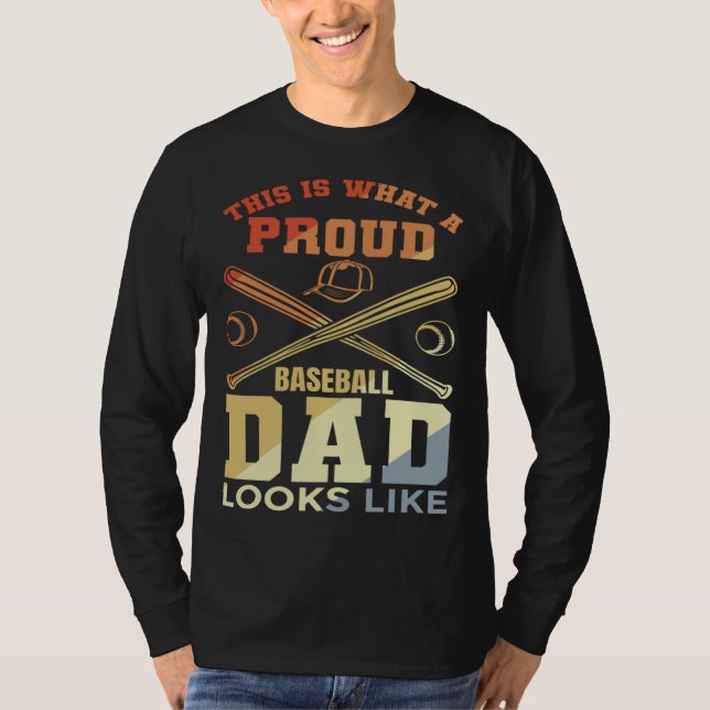 T-shirt Baseball Dad Baseball Father Baseball Papa (Devant)