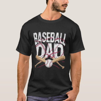 T-shirt Baseball Dad Distressed Crossed Bats Sports Father