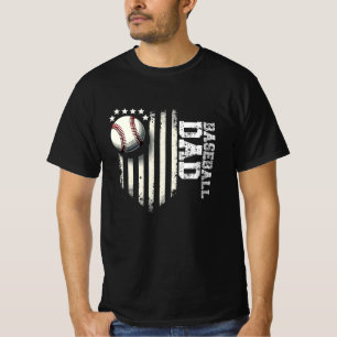 T-shirt Baseball DAD USA American Flag Fête des pères 4ème