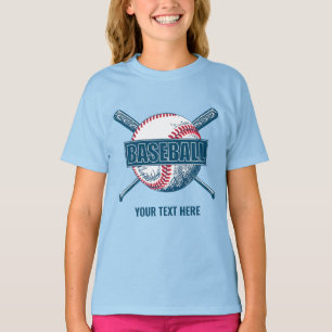 T-shirt Baseball de texte personnalisé