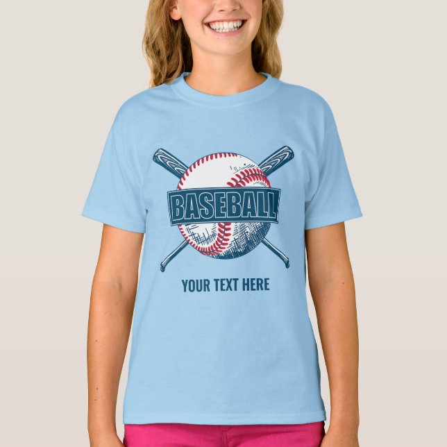 T-shirt Baseball de texte personnalisé (Devant)