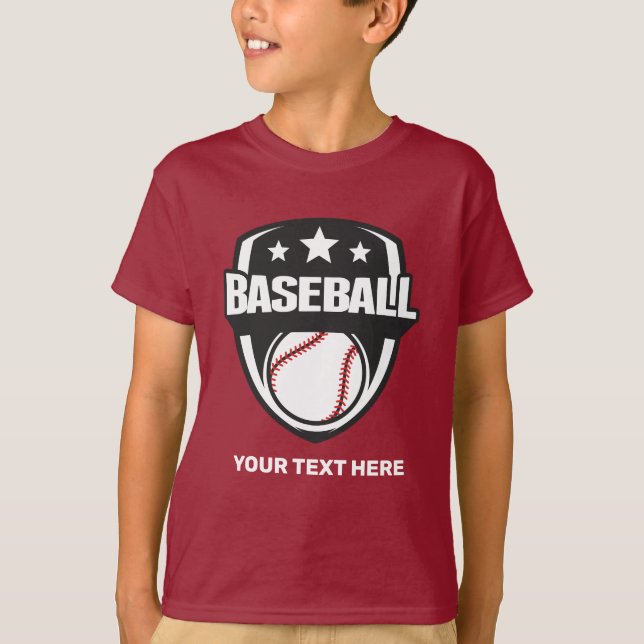 T-shirt Baseball de texte personnalisé (Devant)