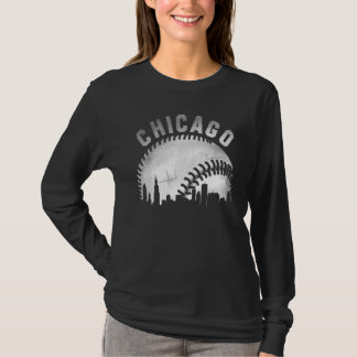T-shirt Baseball de ville de la skyline vintage de Chicago