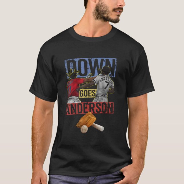 T-shirt Baseball Down devient Anderson drôle (Devant)