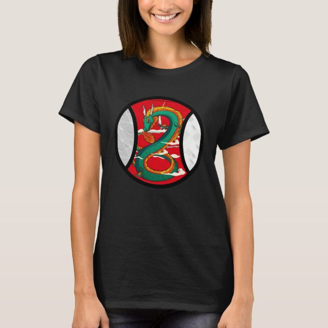 T-shirt Baseball Dragon  Bat And Ball Sport (Devant)