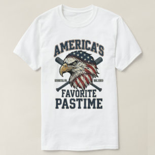 T-shirt baseball drapeau américain : Aigle passe-temps fav