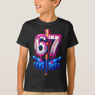 T-shirt Baseball Drip 6 7 Numéro 67 Six Sept Mème Hommes