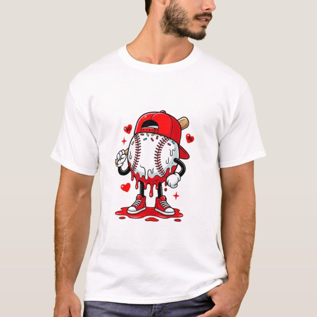T-Shirt Baseball Drip Ice Cream pour la Saint-Vale (Devant)