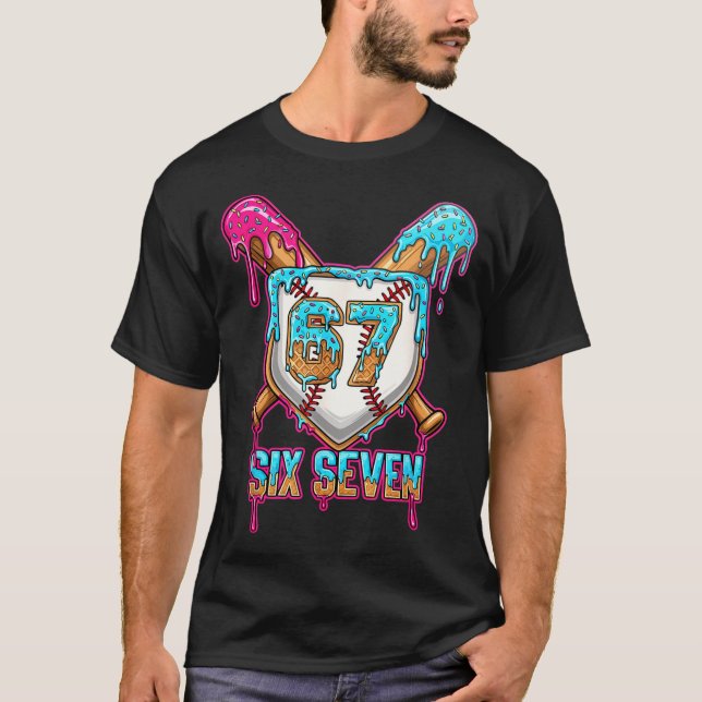 T-shirt Baseball Drip Number 67 Player 6-7 Six Seven Meme  (Devant)