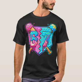 T-shirt Baseball Drip Numéro 67 Joueur Glace Drip 67ème