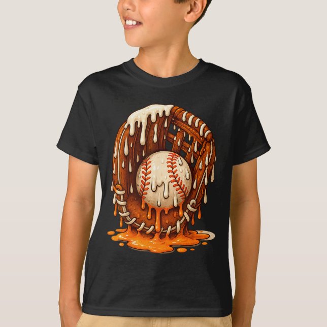 T-shirt Baseball Drip Team For Boys Ice Cream Cool  (Devant)