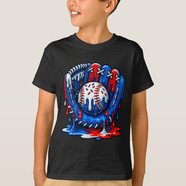T-shirt Baseball Drip Team For Boys Ice Cream Cool  (Devant)
