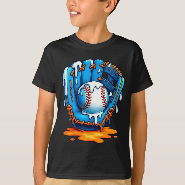 T-shirt Baseball Drip Team For Boys Ice Cream Cool  (Devant)