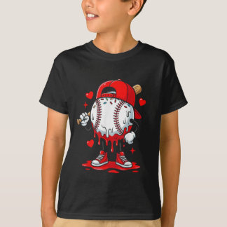 T-shirt Baseball Drip Valentines Shirt Design, Cool Sports