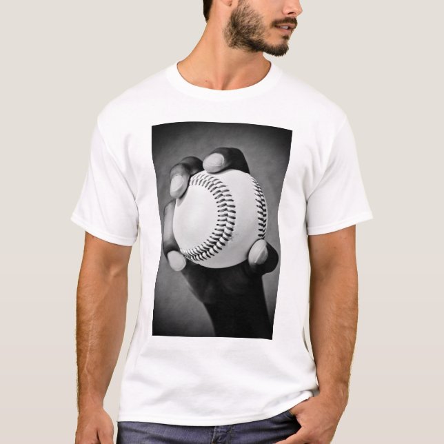 T-shirt baseball en main (Devant)