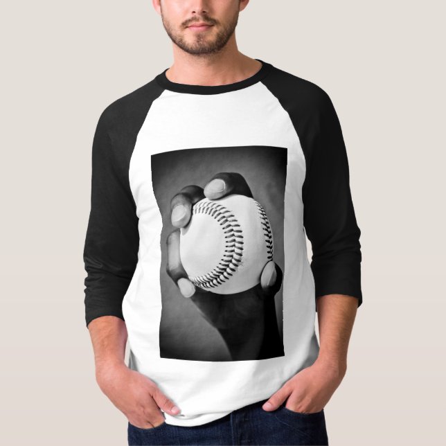 T-shirt baseball en main (Devant)