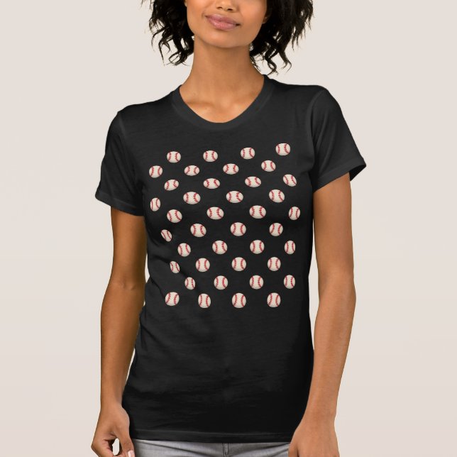 T-shirt Baseball Féminin Noir (Devant)