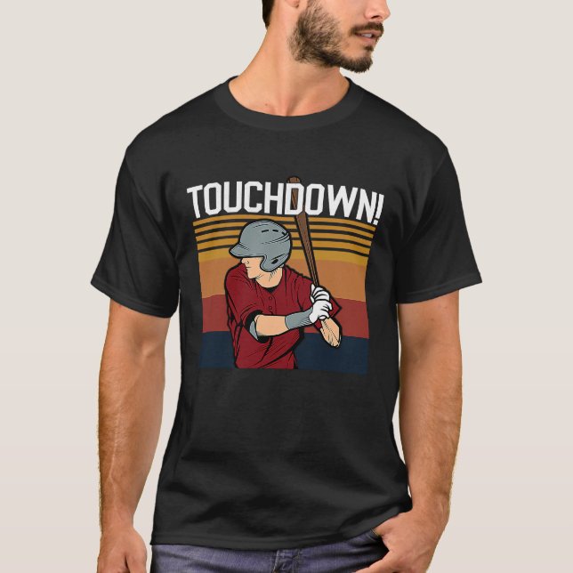 T-shirt Baseball Football Touchdown  Sports Humor Home Run (Devant)