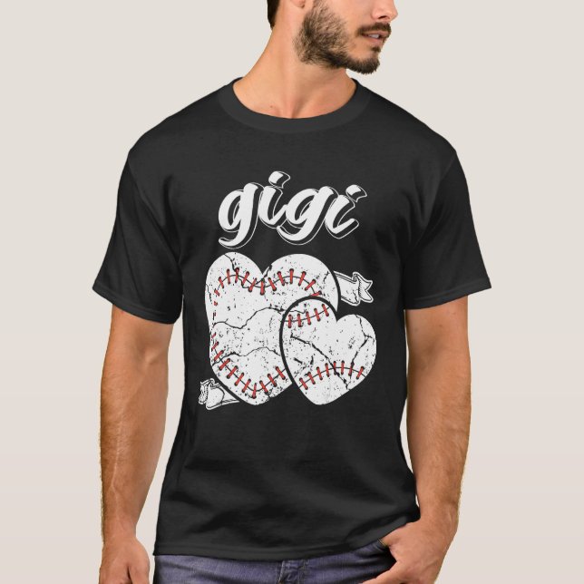 T-shirt Baseball Gigi Heart Ball Cool Baseball Proud Grand (Devant)