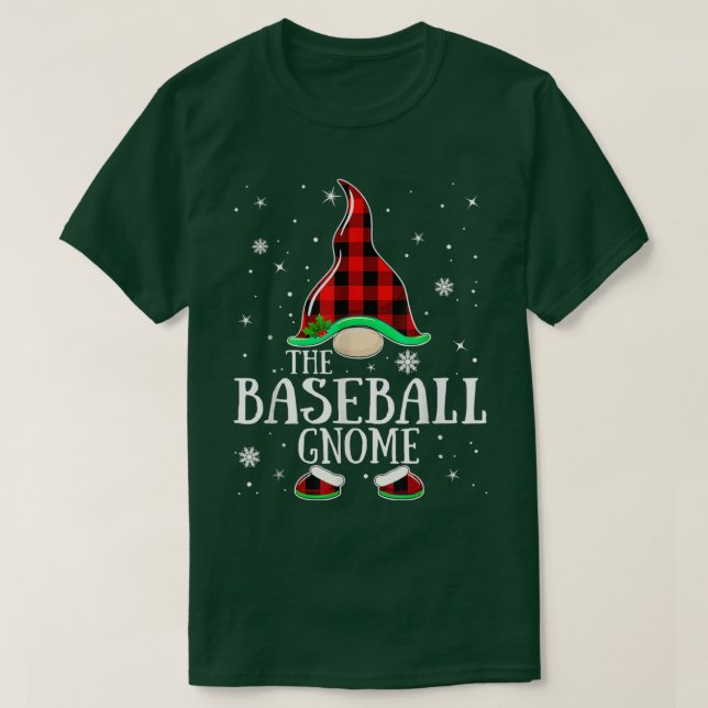 T-shirt Baseball Gnome Buffalo Plaid Matching Family Chris (Design devant)