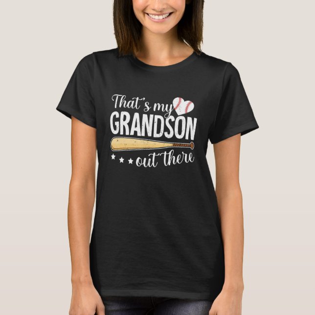 T-shirt Baseball Grandma  That s My Grandson Out There Bas (Devant)