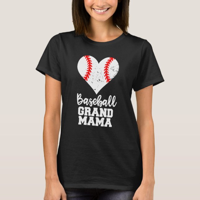 T-shirt Baseball Grandmama Baseball Heart Grandma (Devant)